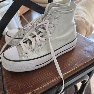 Converse Metallic Silver High-Top Sneakers
